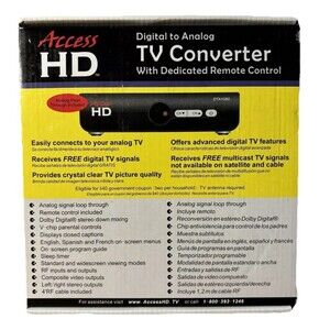 Access HD Digital to Analog TV Converter w/ Dedicated Remote Control DTA1080D